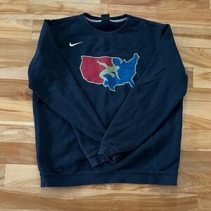 Nike USA Wrestling Men's Black Crewneck Sweater